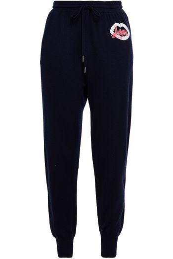 MARKUS LUPFER Mia sequin-embellished intarsia merino wool track pants