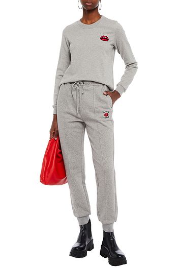 MARKUS LUPFER Aliza embroidered French cotton-terry track pants