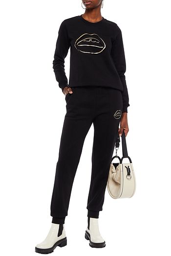 MARKUS LUPFER Alizia metallic-trimmed cotton-fleece track pants