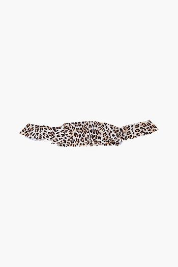VIX PAULA HERMANNY Off-the-shoulder ruffled leopard-print bandeau bikini top