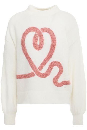MARKUS LUPFER Christina embroidered intarsia-knit sweater