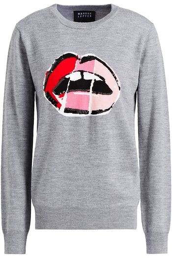 MARKUS LUPFER Mia sequin-embellished intarsia merino wool sweater