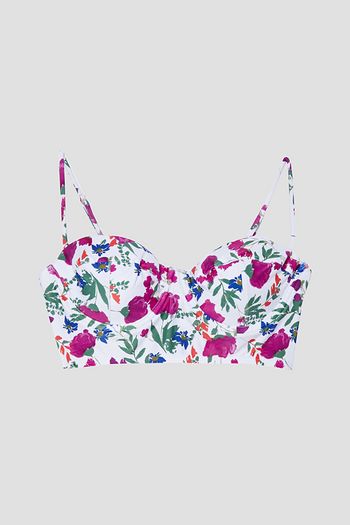 VIX PAULA HERMANNY Lace-up floral-print underwired bikini top