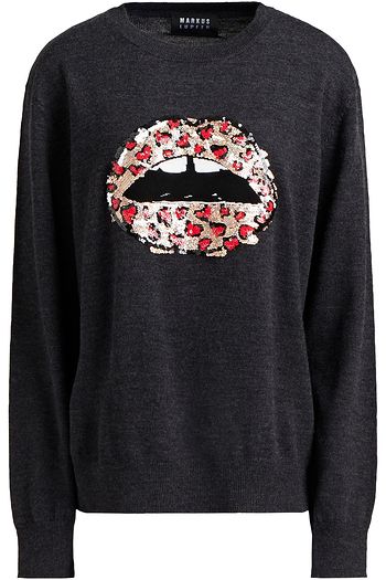MARKUS LUPFER Jamie sequin-embellished intarsia merino wool sweater