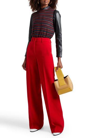 AKRIS Striped open-knit silk-blend top