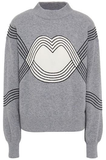 MARKUS LUPFER Christina embroidered intarsia merino wool sweater
