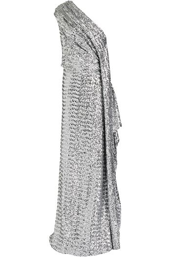 ROLAND MOURET Taishan one-shoulder drayed sequined mesh gown