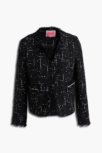 KATE SPADE NEW YORK Embellished metallic cotton-blend tweed jacket