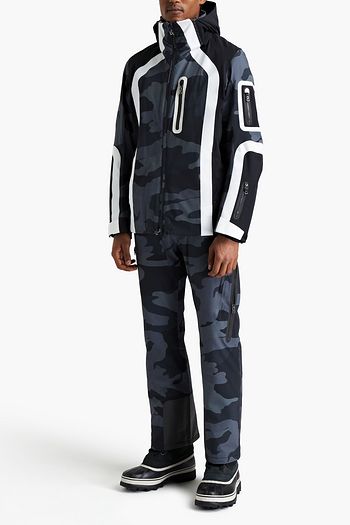 BOGNER Logo-appliquéd printed hooded ski jacket