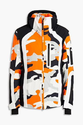 BOGNER Logo-appliquéd printed hooded ski jacket