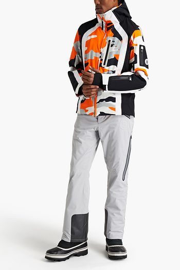 BOGNER Logo-appliquéd printed hooded ski jacket