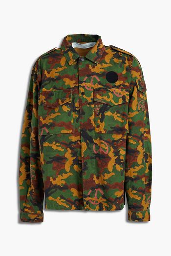 OFF-WHITE™ Appliquéd printed cotton shirt
