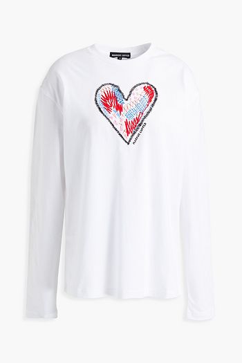 MARKUS LUPFER Frankie embroidered cotton-jersey T-shirt