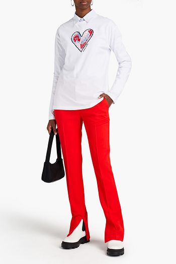 MARKUS LUPFER Frankie embroidered cotton-jersey T-shirt