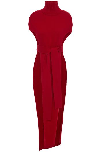 SAFIYAA Jodine belted asymmetric cashmere turtleneck sweater