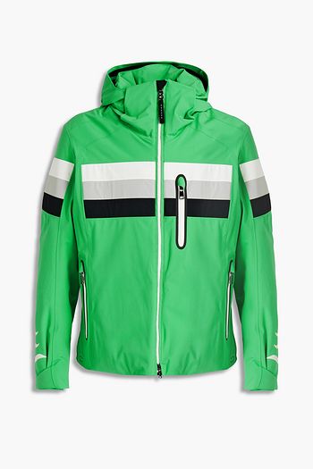 BOGNER Logo-appliquéd printed hooded ski jacket