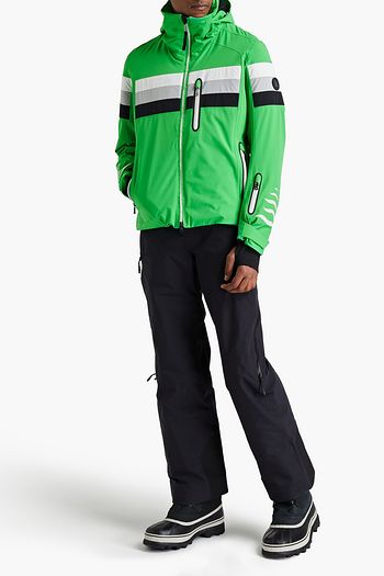 BOGNER Logo-appliquéd printed hooded ski jacket