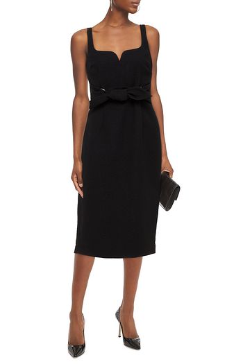 REBECCA VALLANCE Francesca bow-embellished textured-crepe midi dress