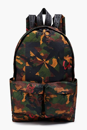 OFF-WHITE™ Arrow camouflage-print canvas backpack