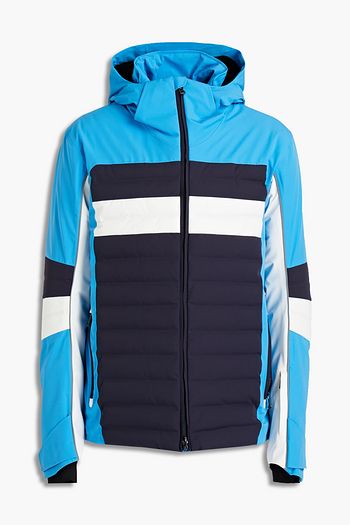BOGNER Logo-appliquéd quilted color-block hooded ski jacket