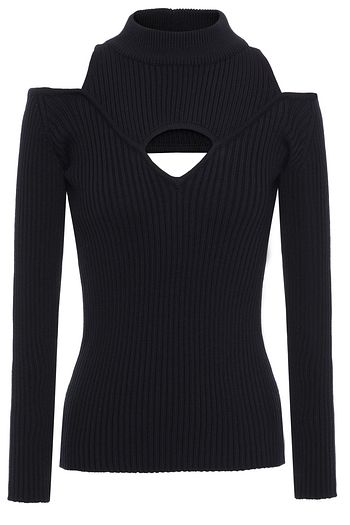 SAFIYAA Lilya Pullover aus gerippter Merinowolle mit Cut-outs