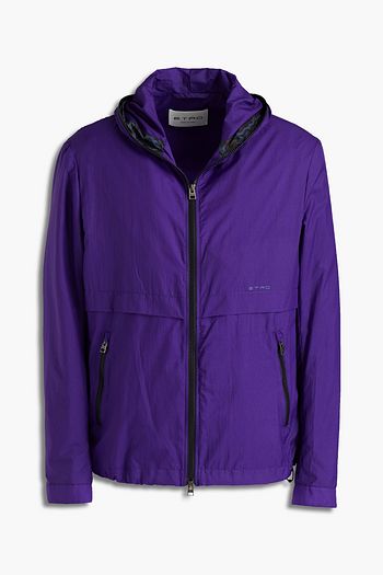 ETRO Printed seersucker hooded jacket