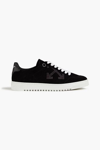 OFF-WHITE™ Leather-trimmed printed suede sneakers