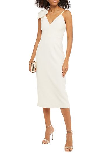 REBECCA VALLANCE Mondrian bow-embellished cloqué midi dress