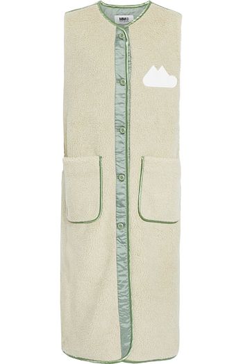 MM6 MAISON MARGIELA Satin-trimmed appliquéd faux shearling vest