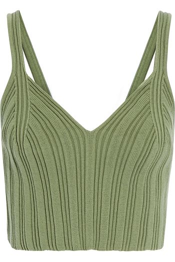 MM6 MAISON MARGIELA Cropped ribbed cotton top
