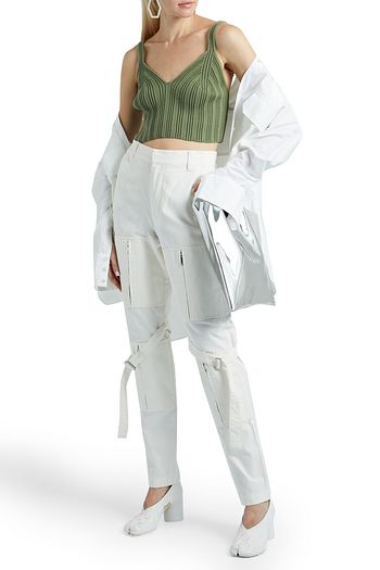 MM6 MAISON MARGIELA Cropped ribbed cotton top