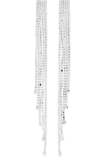 KENNETH JAY LANE Rhodium-plated glass earrings