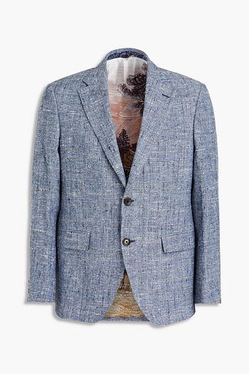 ETRO Slub checked cotton, silk and linen-blend blazer