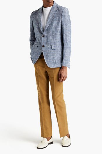 ETRO Slub checked cotton, silk and linen-blend blazer