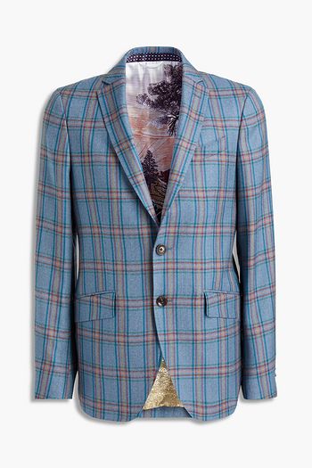 ETRO Slim-fit checked cashmere blazer