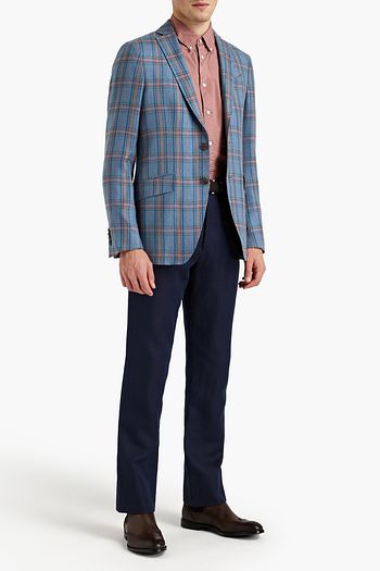 ETRO Slim-fit checked cashmere blazer
