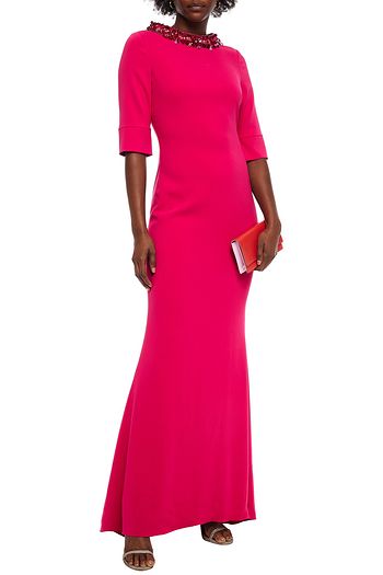 BADGLEY MISCHKA Embellished cady gown