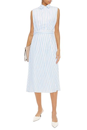 ROSETTA GETTY Striped cotton-poplin midi shirt dress