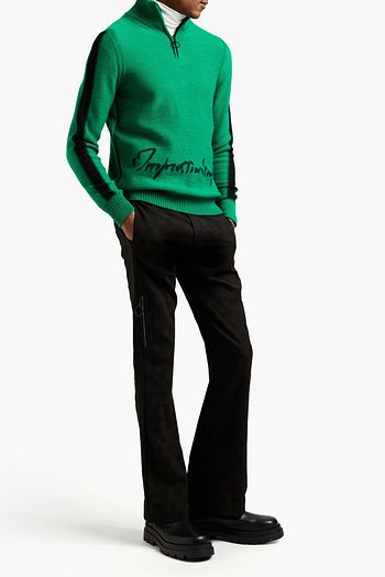 OFF-WHITE™ Bootcut wool-jacquard pants