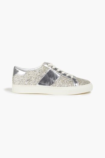 TORY BURCH Sneakers aus Metallic-Leder mit Glitter-Finish