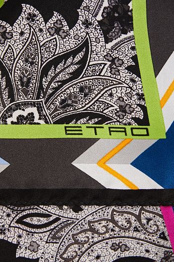 ETRO Patchwork-effect printed silk-twill scarf