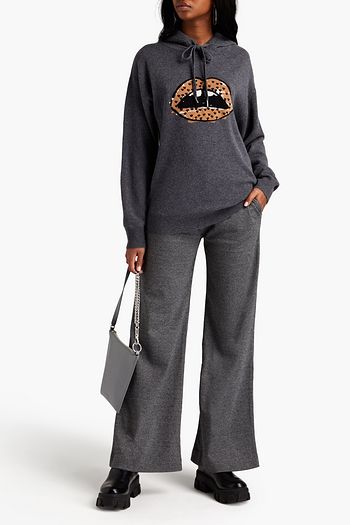 MARKUS LUPFER Immy embroidered intarsia-knit merino wool hoodie