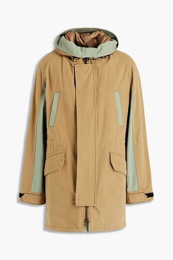 YVES SALOMON Gabardine-paneled cotton-canvas hooded parka