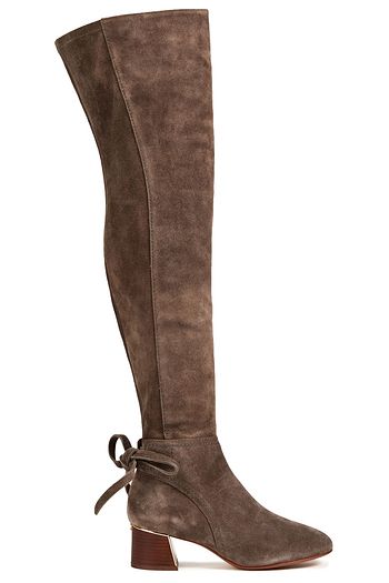 TORY BURCH Overknees aus Stretch-Veloursleder