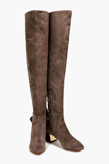 TORY BURCH Overknees aus Stretch-Veloursleder