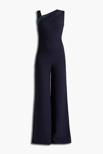 SAFIYAA Embellished wrap-effect crepe jumpsuit