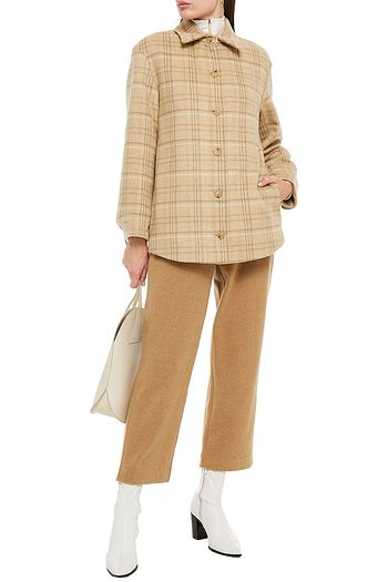 VINCE. Checked wool-blend flannel jacket