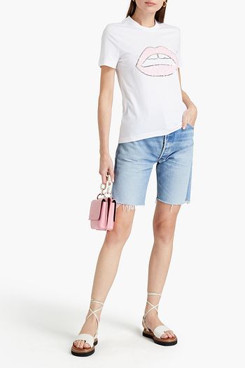 MARKUS LUPFER Kate embellished printed cotton-jersey T-shirt