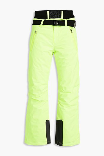 BOGNER Mesh-trimmed belted neon ski pants