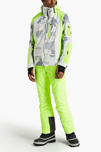 BOGNER Mesh-trimmed belted neon ski pants